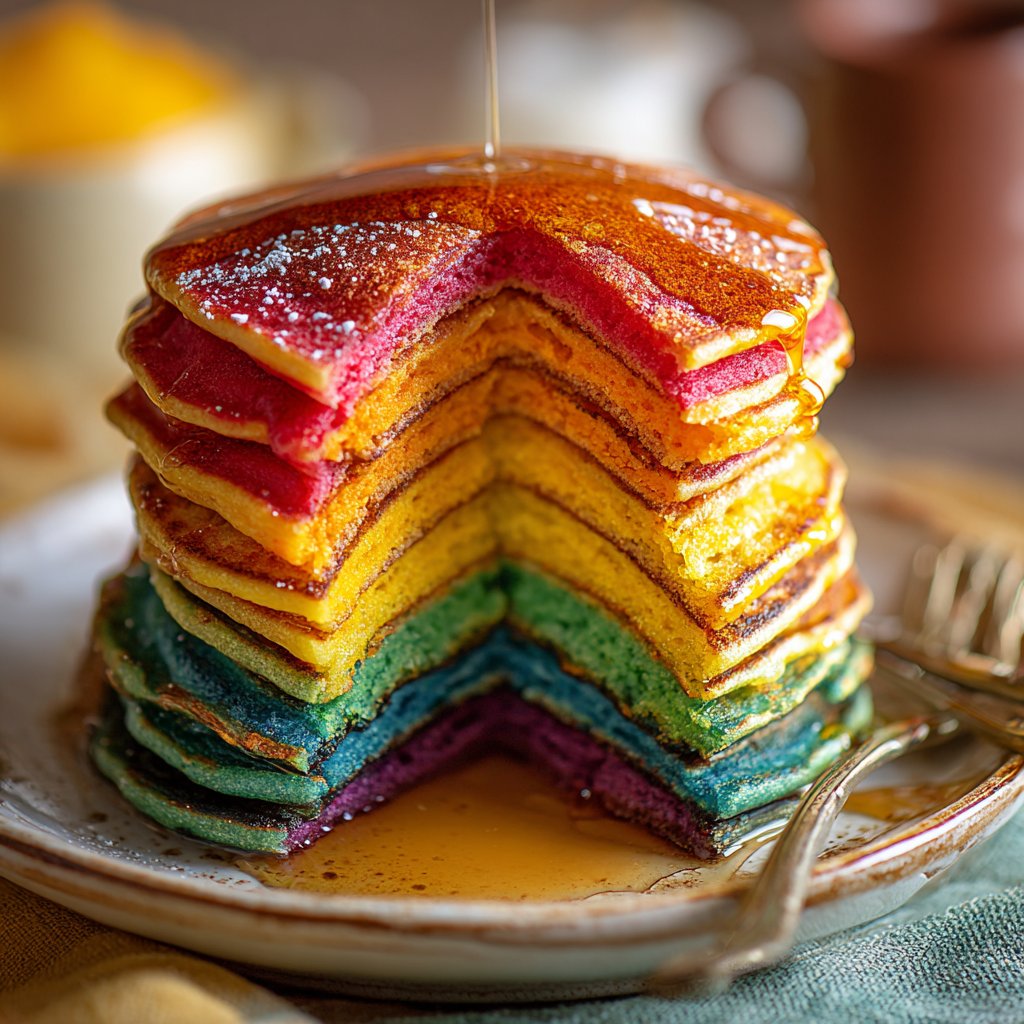 Easy Rainbow Pancakes