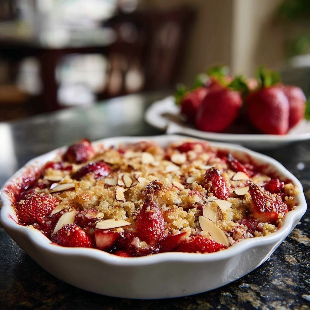 Strawberry Almond Crumble Bake