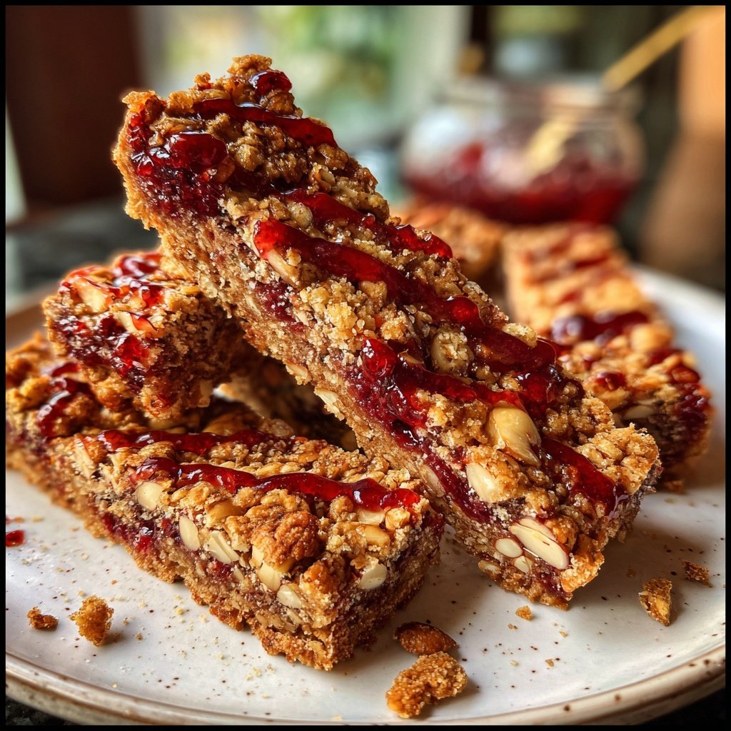Raspberry Almond Snack Bars